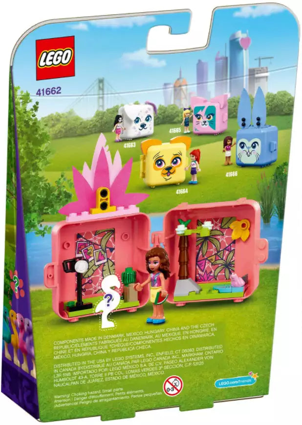 Box Rückseite: LEGO Friends 41662 Olivias Flamingo-Würfel