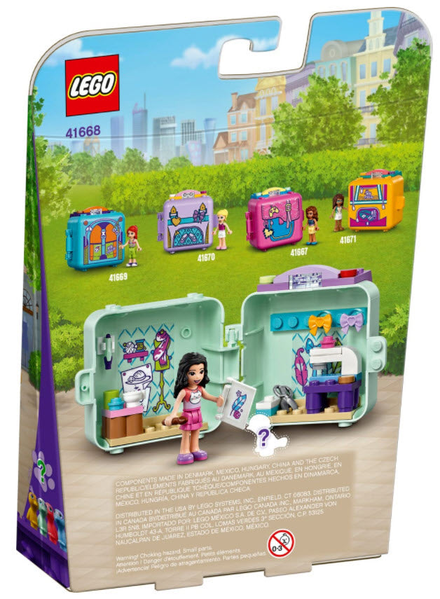 Box Rückansicht: LEGO Friends 41668 Emmas Mode-Würfel