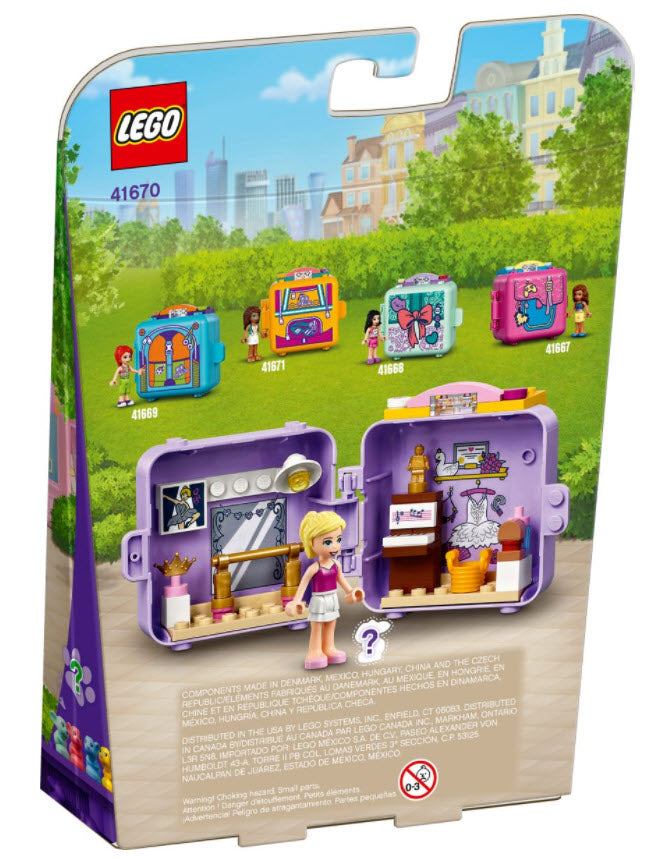 Box Rückansicht: LEGO Friends 41670 Stephanies Ballett-Würfel