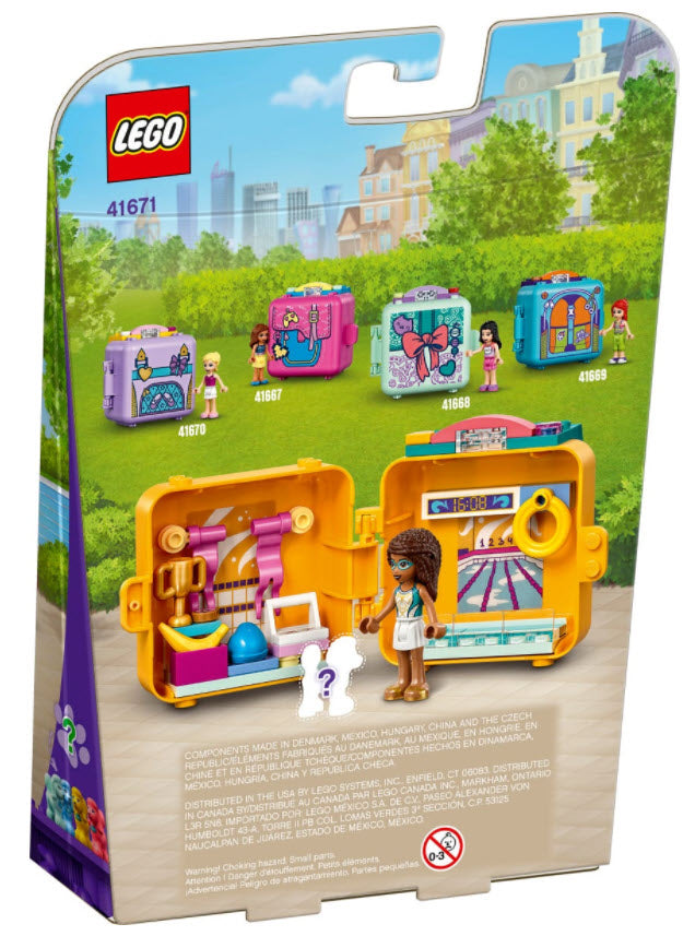 Box Rückansicht: LEGO Friends 41671 Andreas Schwimmstar-Würfel