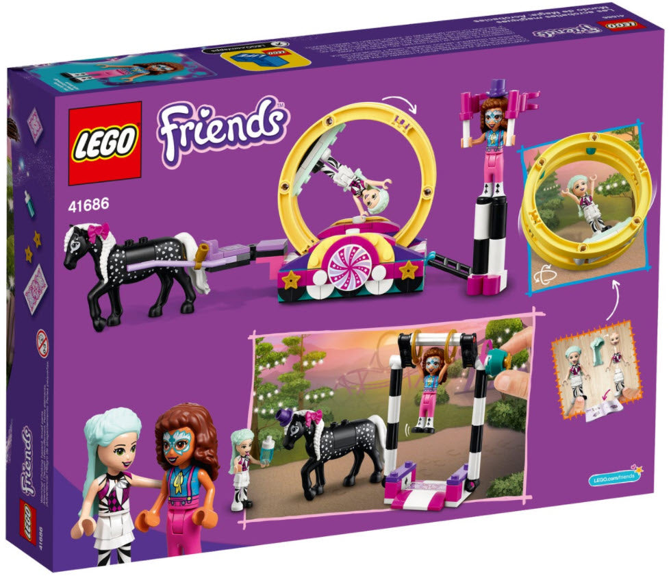 Box Rückansicht: LEGO Friends 41686 Magische Akrobatikshow