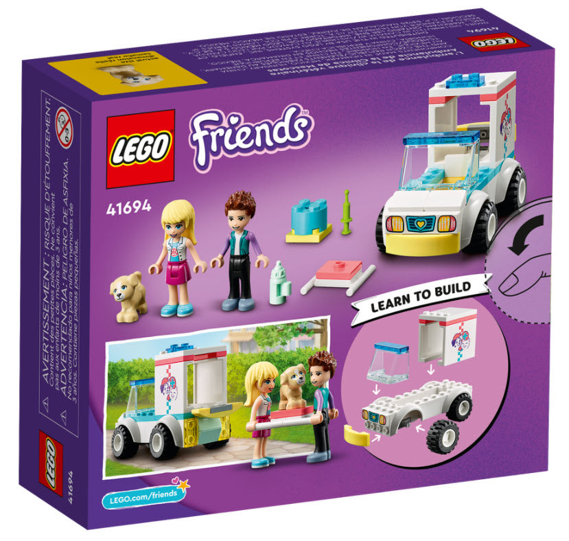 Box Rückseite: LEGO Friends 41694 Tierrettungswagen