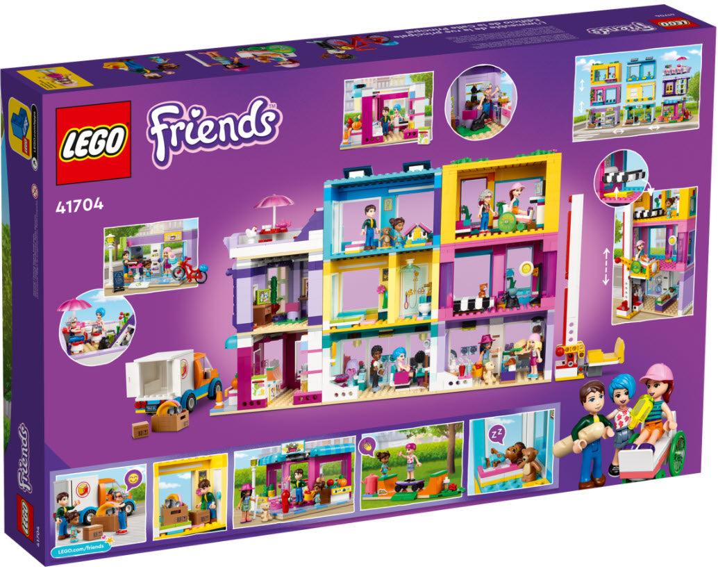 Box Rückseite: LEGO Friends 41704 Wohnblock