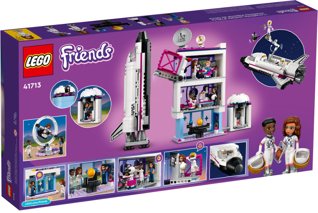 Box Rückseite: LEGO Friends 41713 Olivias Raumfahrt-Akademie