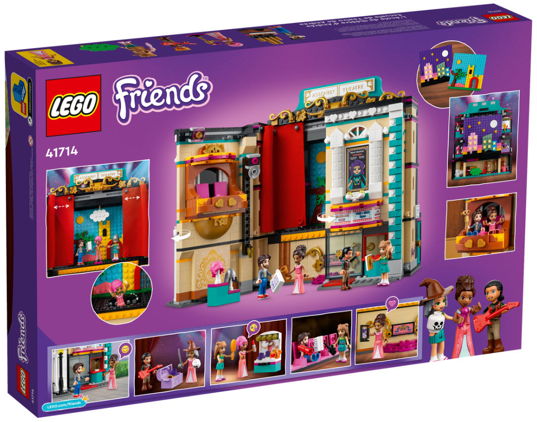 Box Rückseite: LEGO Friends 41714 Andreas Theaterschule