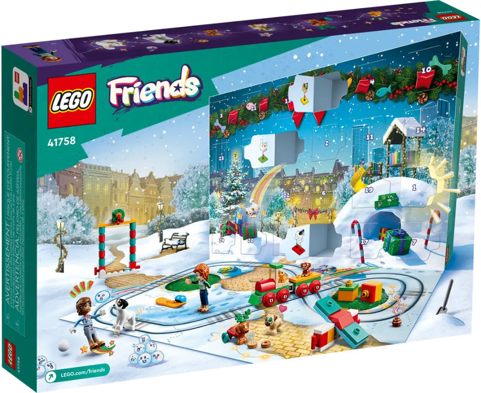 Box Rückseite: LEGO Friends 41758 Adventskalender 2023