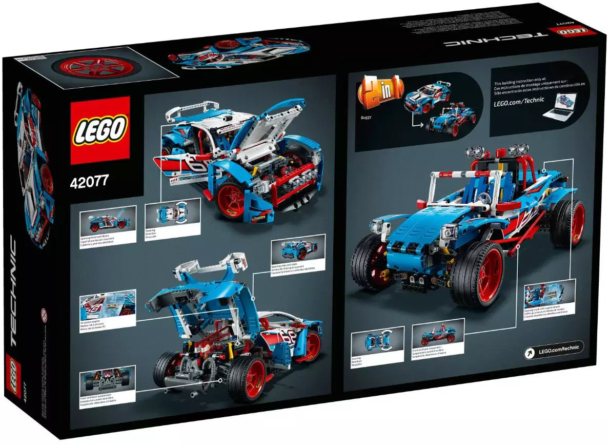 Box Rückansicht: LEGO Technic 42077 Rallyeauto