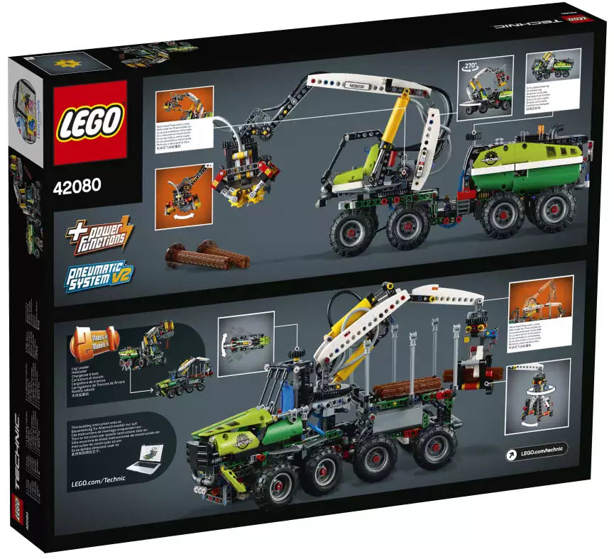 Box Rückansicht: LEGO Technic 42080 Harvester-Forstmaschine