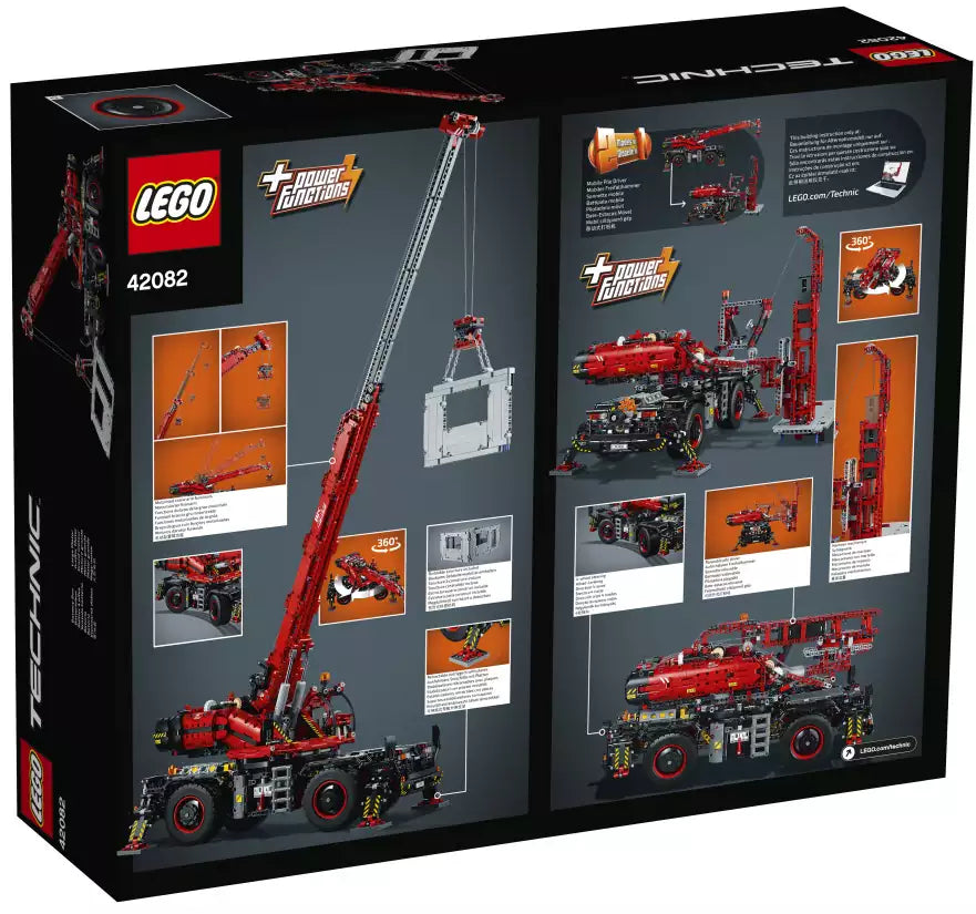 Box Rückansicht: LEGO Technic 42082 Geländegängiger Kranwagen
