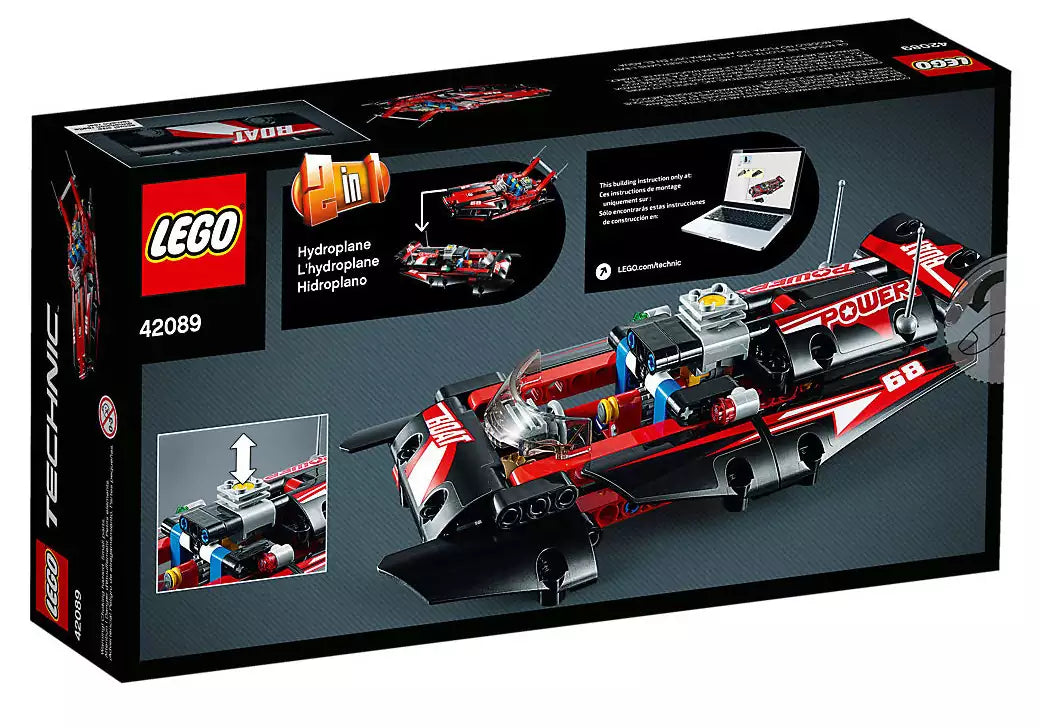 Box Rückansicht: LEGO Technic 42089 Rennboot