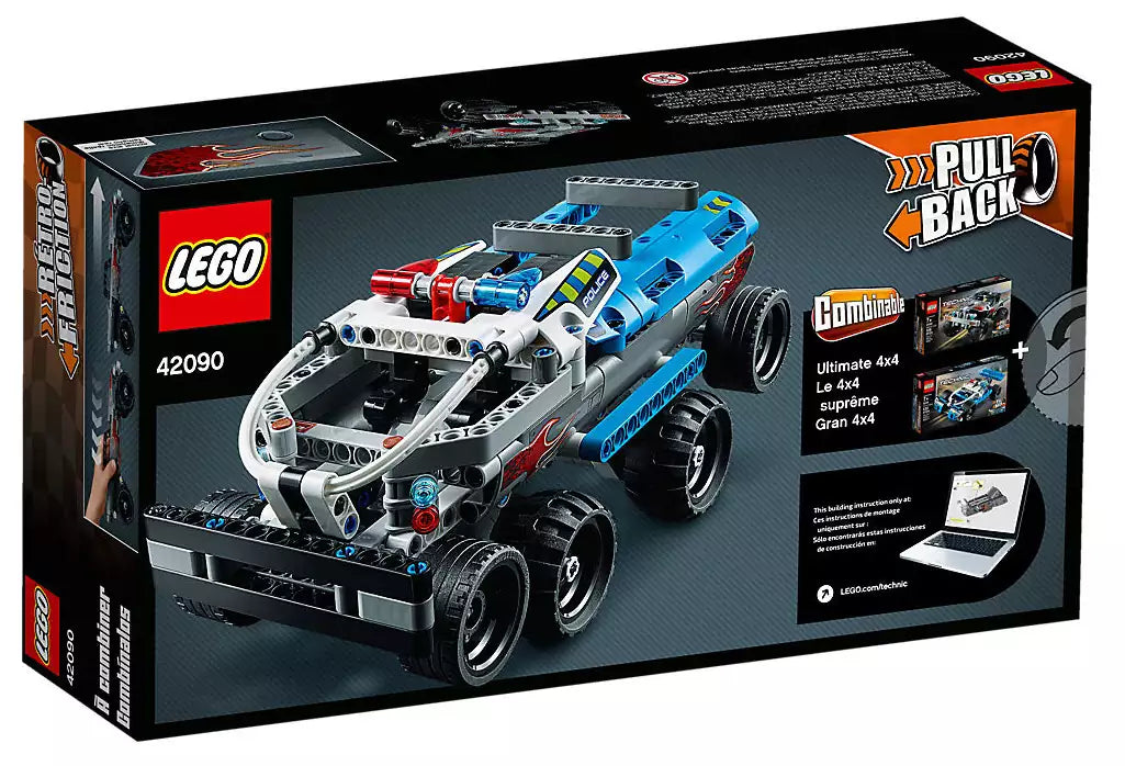Box Rückansicht: LEGO Technic 42090 Fluchtfahrzeug