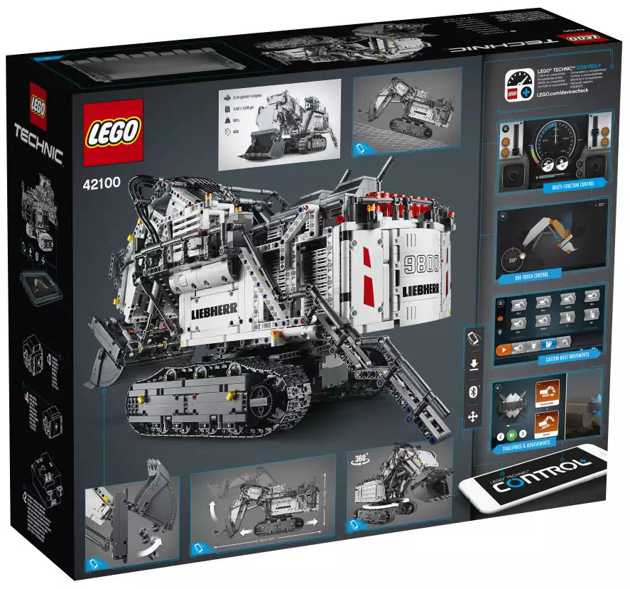 Box Rückansicht: Detail 1: LEGO Technic 42100 Liebherr Bagger R 9800