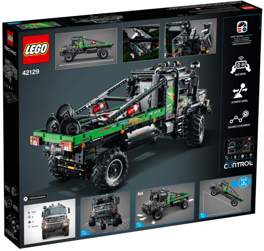 Box Rückansicht: LEGO Technic 42129 4x4 Mercedes-Benz Zetros Offroad-Truck