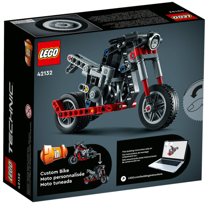 Box Rückseite: LEGO Technic 42132 Chopper