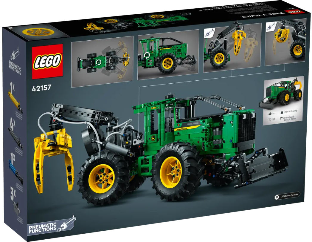 Box Rückansicht: LEGO Technic 42157 John Deere 948L-II Skidder