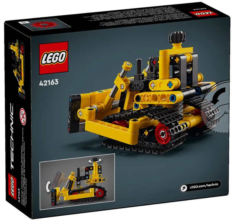 Box Rückansicht: LEGO Technic 42163 Schwerlast Bulldozer