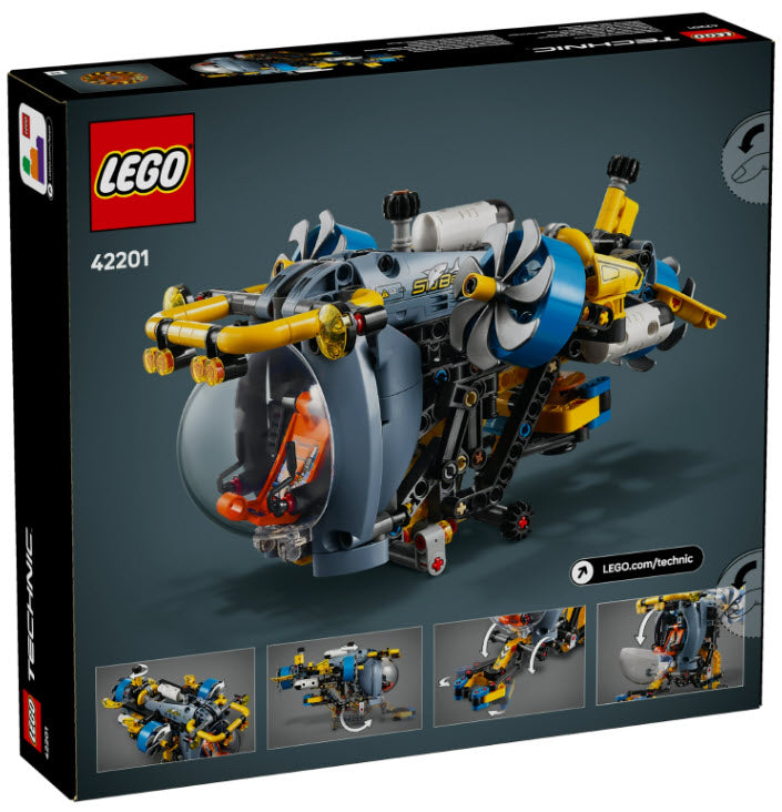 Box Rückseite: LEGO Technic 42201 Tiefseeforscher U-Boot