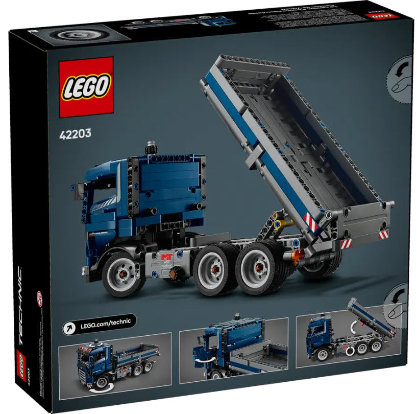 Box Rückseite: LEGO Technic 42203 Kipplaster