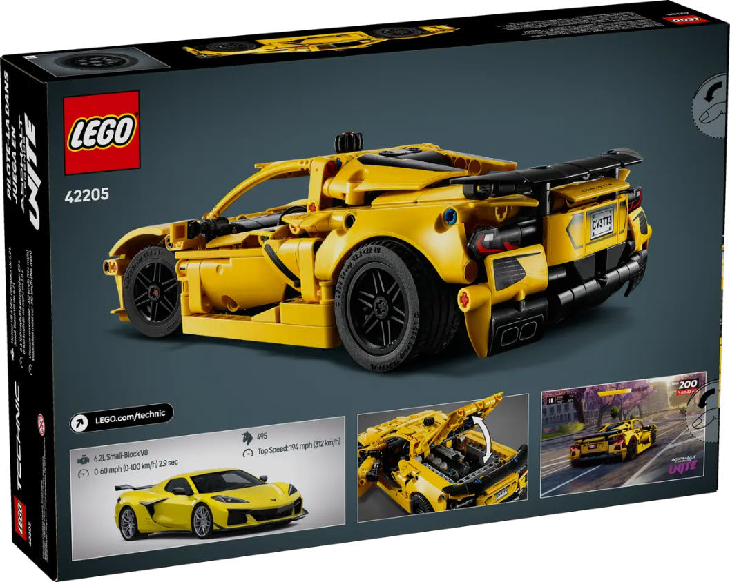 Box Rückseite: LEGO Technic 42205 Chevrolet Corvette Stingray
