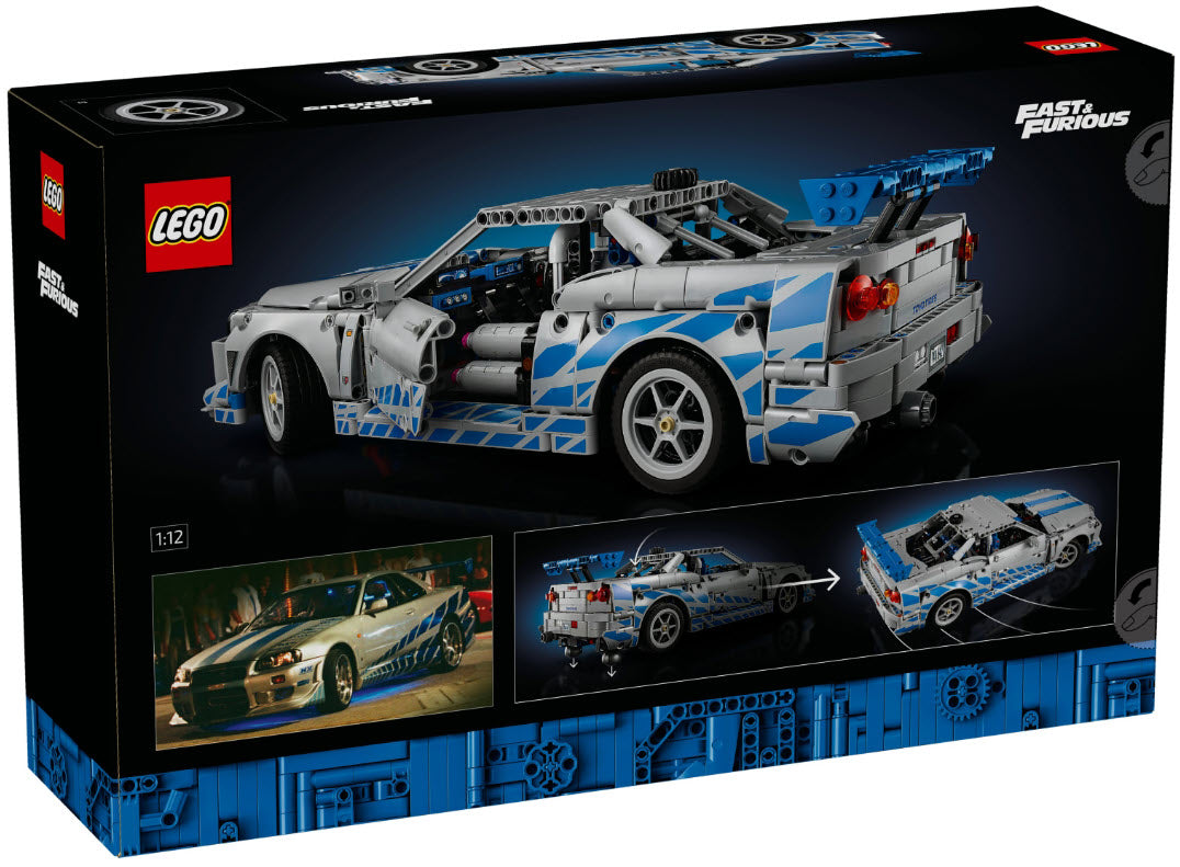Box Rückseite: LEGO Technic 42210 2 Fast 2 Furious Nissan Skyline GT-R (R34) Flitzer