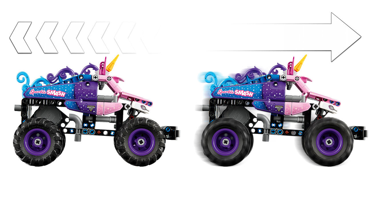 Detail 2: LEGO Technic 42220 Monster Jam Sparkle Smash mit Rückziehmotor