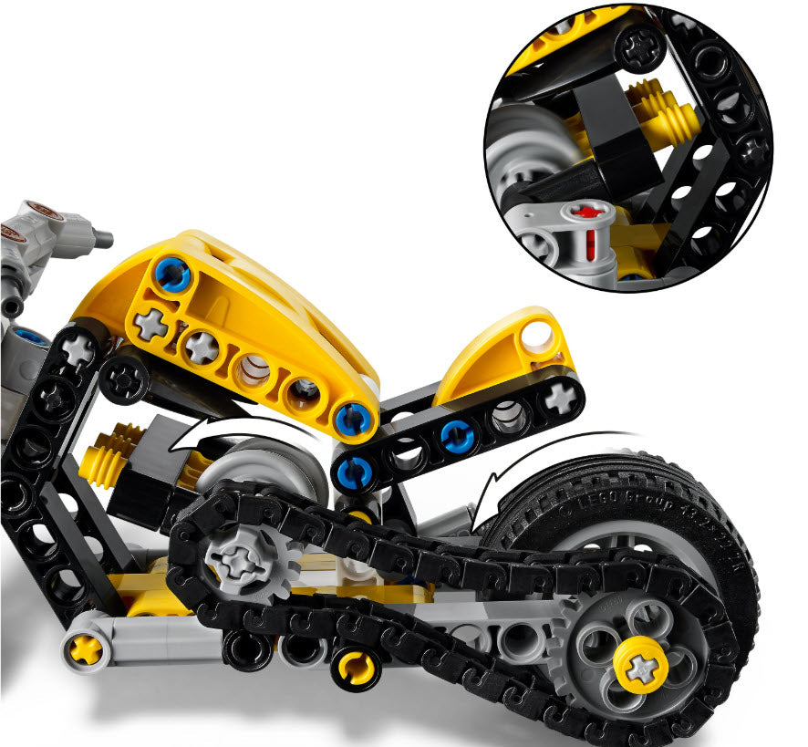 Detail 2: LEGO Technic 42225 Gelbes Motorrad