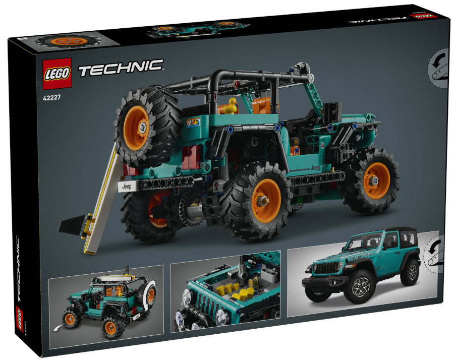 Box Rückseite: LEGO Technic 42227 Jeep Wrangler Rubicon Geländewagen
