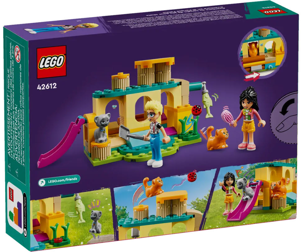 Box Rückseite: LEGO Friends 42612 Abenteuer auf dem Katzenspielplatz