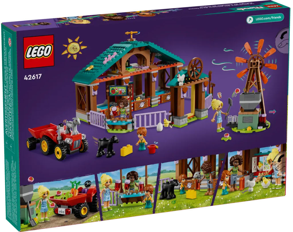 Box Rückseite: LEGO Friends 42617 Auffangstation für Farmtiere