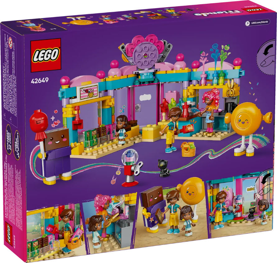 Box Rückseite: LEGO Friends 42649 Heartlake City Süßwarenladen
