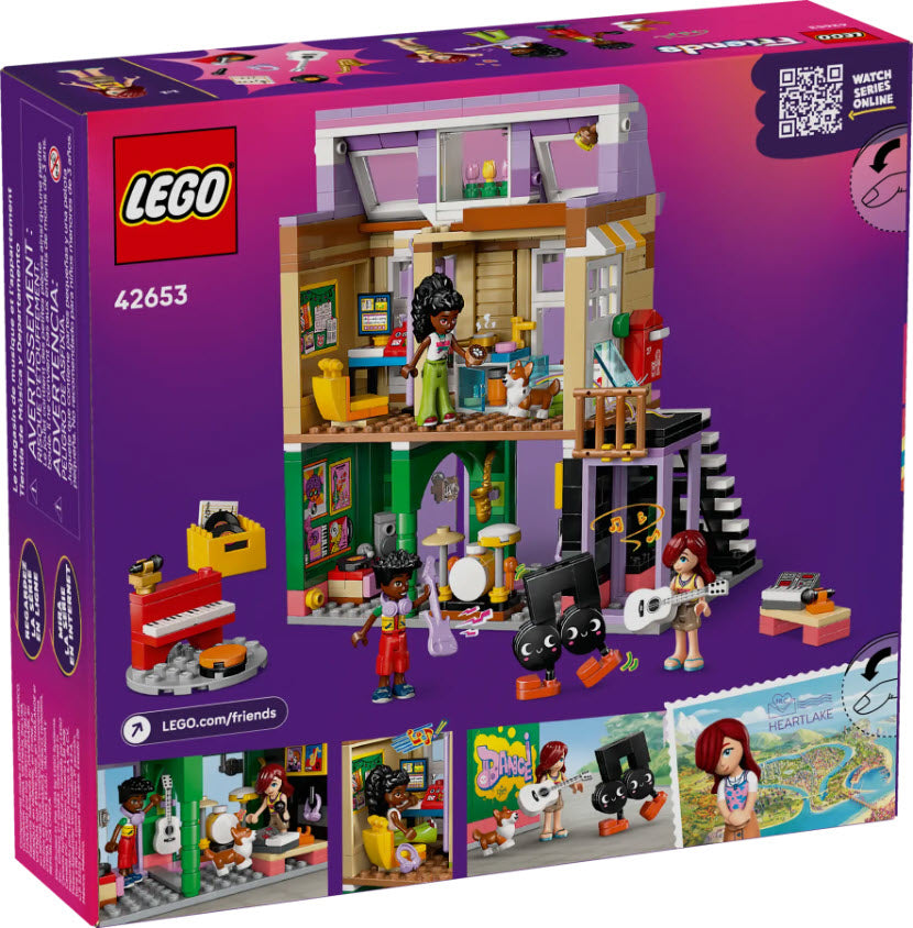 Box Rückseite: LEGO Friends 42653 Musikladen & Wohnung