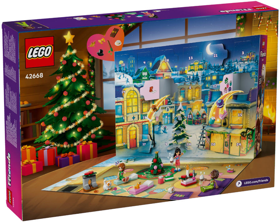 Box Rückseite: LEGO Friends 42668 Adventskalender 2025