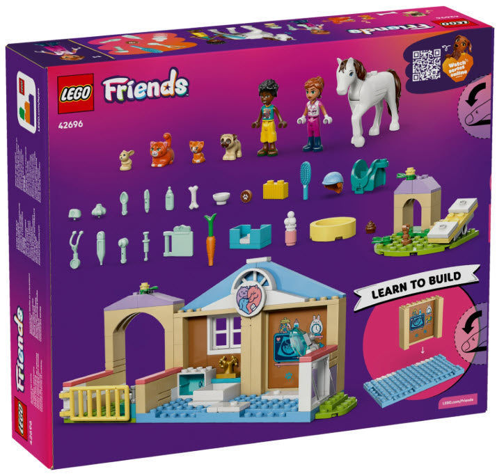 Box Rückseite: LEGO Friends 42696 Tierklinik