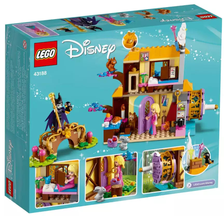 Box Rückseite: LEGO Disney Princess 43188 Auroras Hütte im Wald