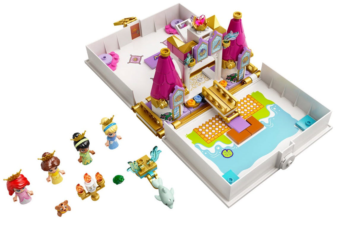 Inhalt: LEGO Disney Princess 43193 Märchenbuch Abenteuer mit Arielle, Belle, Cinderella und Tiana