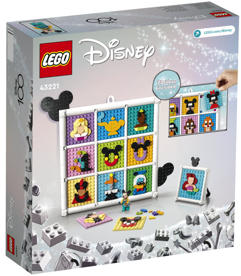 Box Rückansicht: LEGO Disney 43221 100 Jahre Disney Zeichentrickikonen