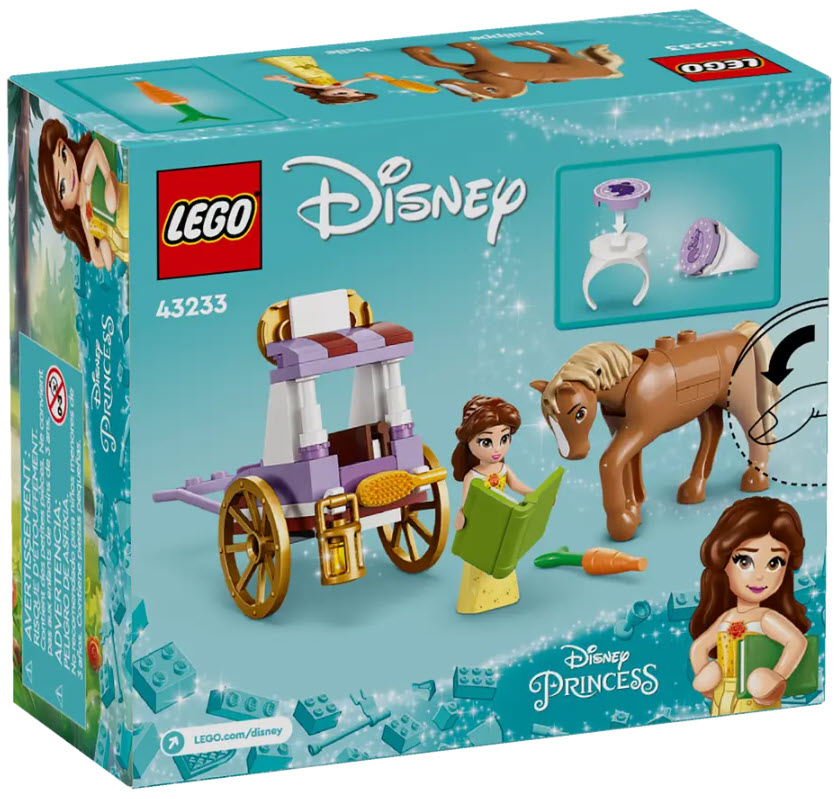 Box Rückansicht: LEGO Disney 43233 Belles Pferdekutsche