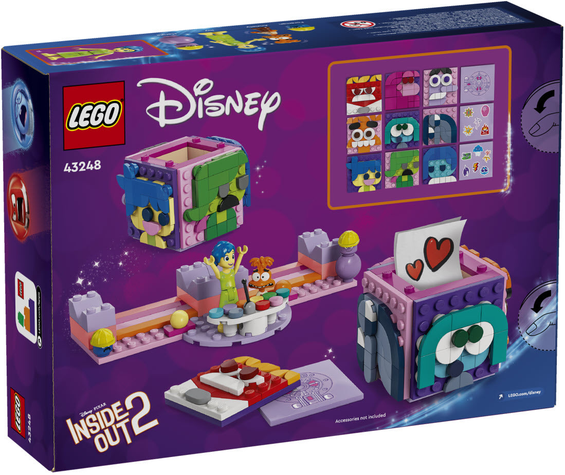 Box Rückansicht: LEGO Disney 43248 Alles steht Kopf 2 Stimmungswürfel