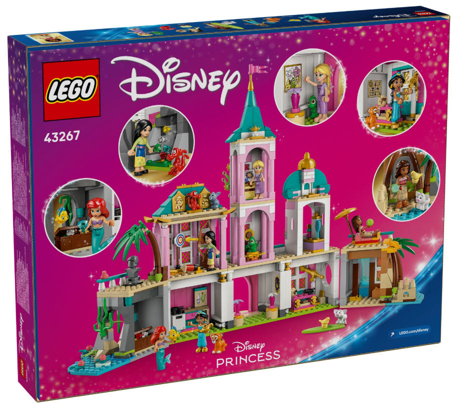Box Rückseite: LEGO Disney 43267 Prinzessinnenschloss mit Haustieren