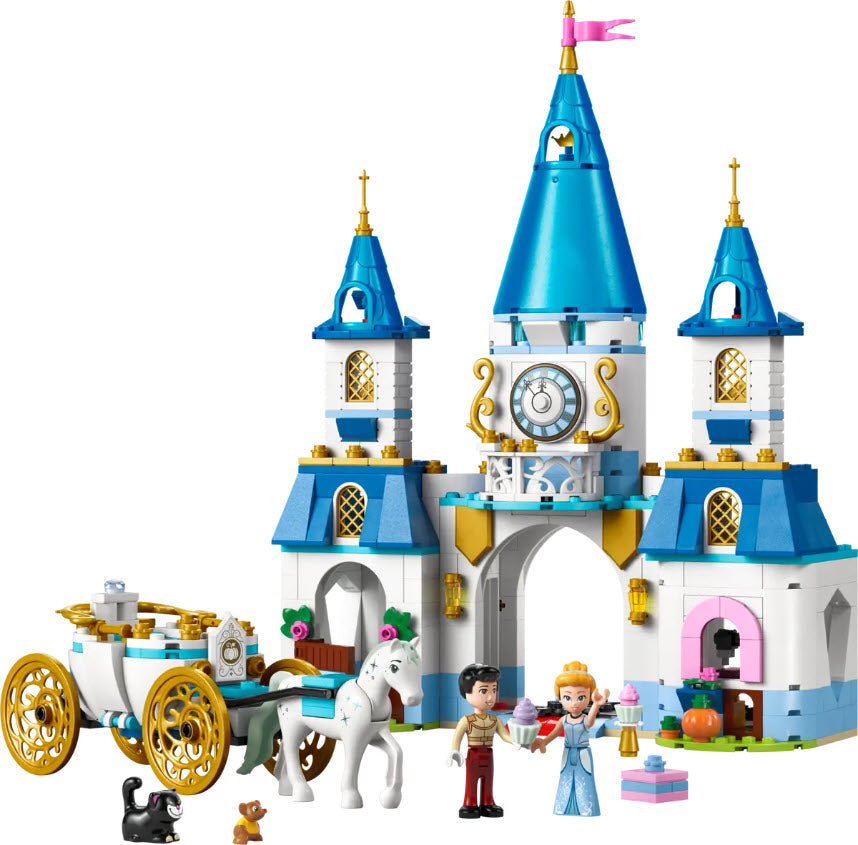 Inhalt: LEGO Disney 43275 Cinderellas Schloss und Pferdekutsche
