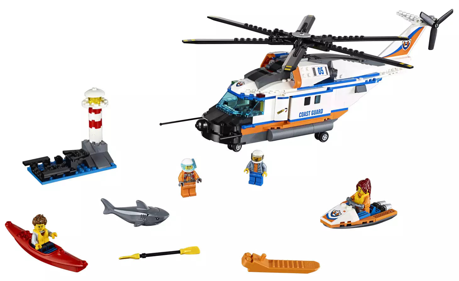 Inhalt: LEGO City 60166 Seenot-Rettungshubschrauber