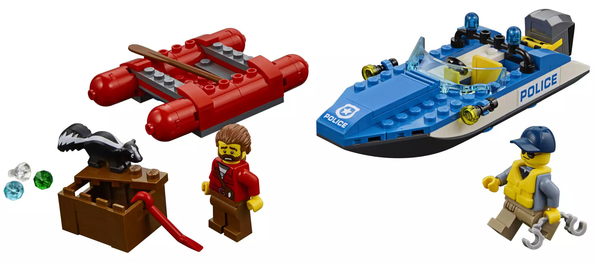 Inhalt: LEGO City 60176 Flucht durch die Stromschnellen