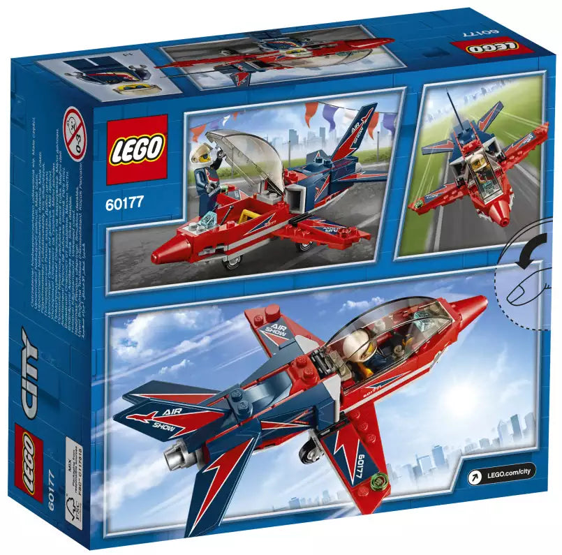 Box Rückansicht: LEGO City 60177 Düsenflieger