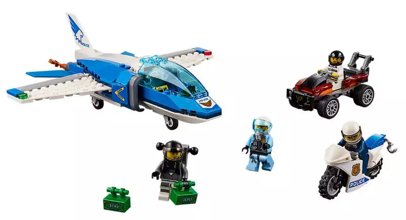 Inhalt: LEGO City 60208 Polizei Flucht mit Fallschirm