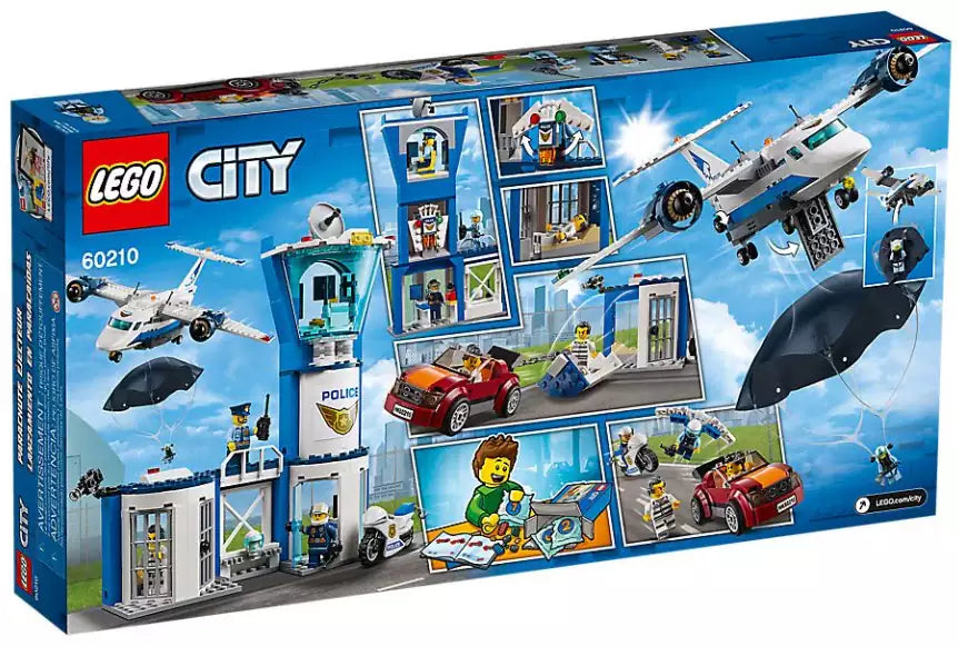 Box Rückseite: LEGO City 60210 Polizei Fliegerstützpunkt