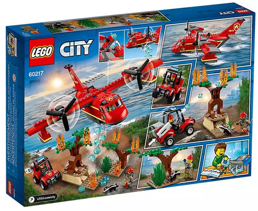 Box Rückseite: LEGO City 60217 Löschflugzeug der Feuerwehr