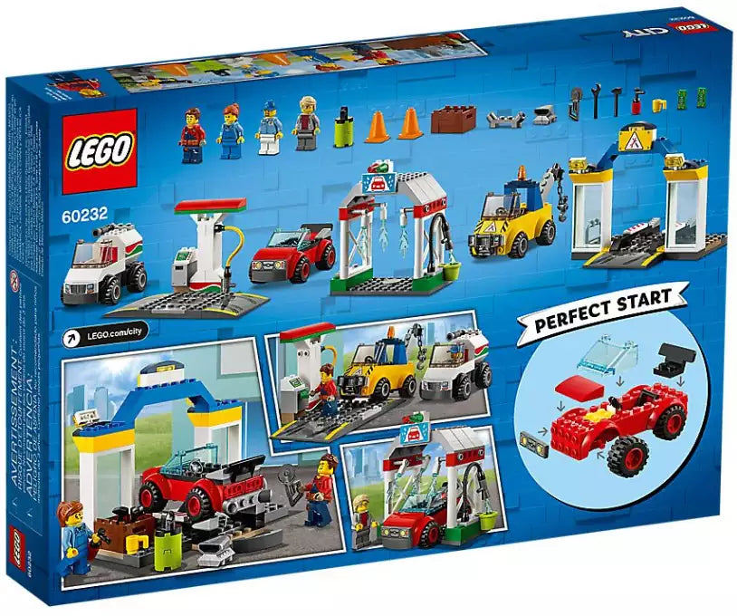 Box Rückansicht: LEGO City 60232 Autowerkstatt
