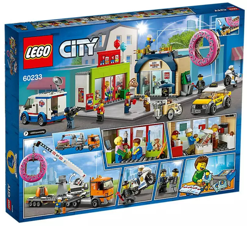 Box Rückansicht: LEGO City 60233 Große Donut-Shop-Eröffnung