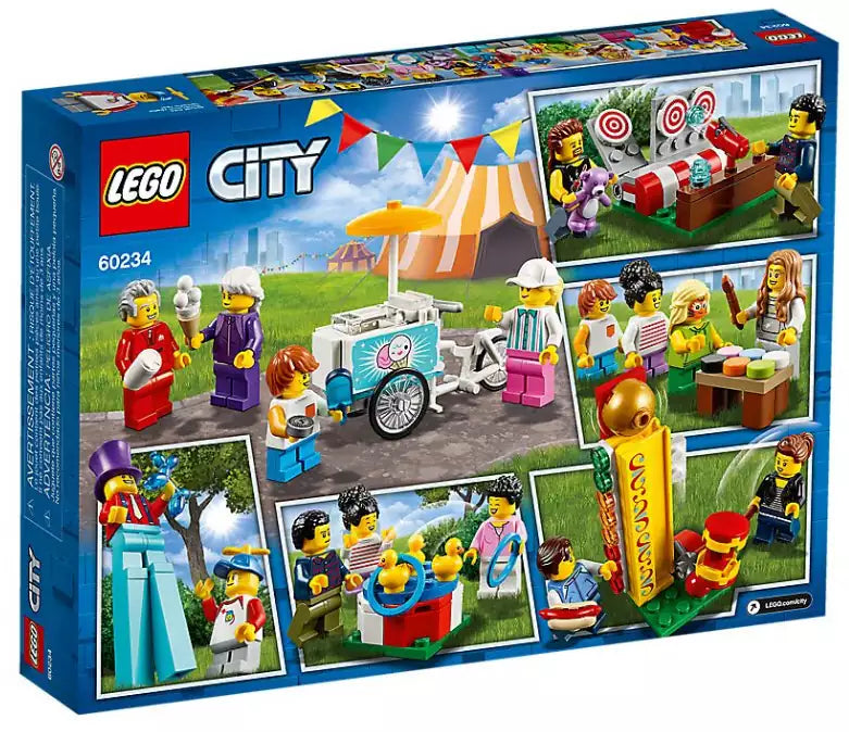 Box Rückansicht: LEGO City 60234 Stadtbewohner – Jahrmarkt