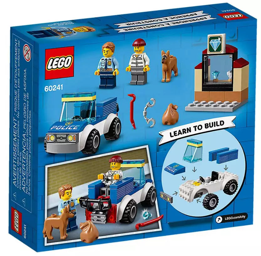 Box Rückseite: LEGO City 60241 Polizeihundestaffel